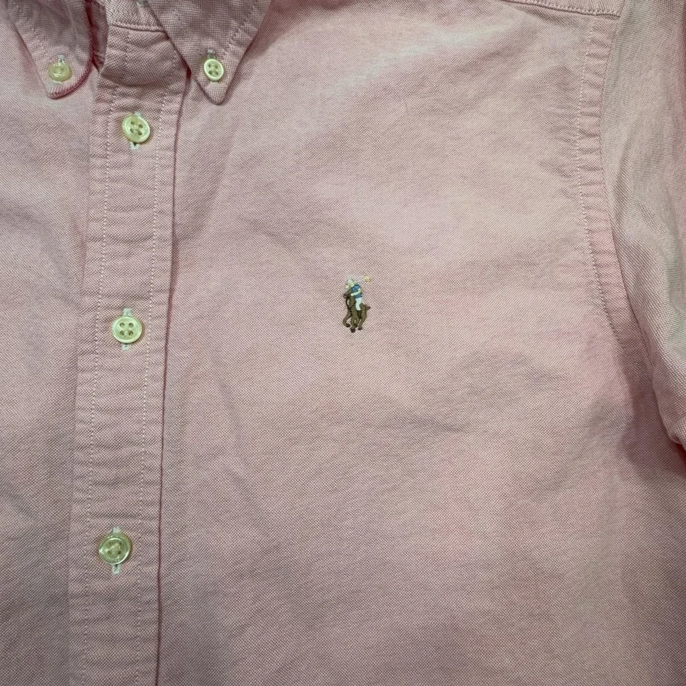 Ralph Lauren Oxford Shirt Youth Large 16 Pink Long Sleeve Button Cotton Women